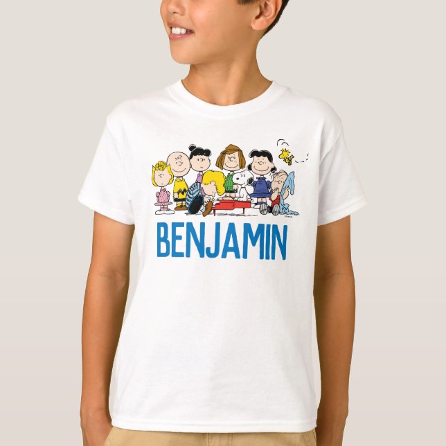 Custom Peanuts | Charlie Brown and Gang Birthday T-Shirt (Front)