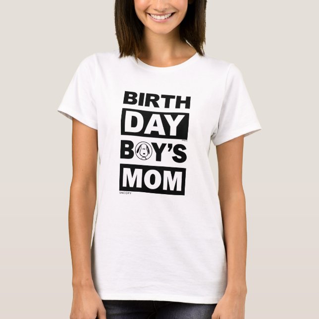 Custom Peanuts | Snoopy Birthday Boy's Mom T-Shirt (Front)