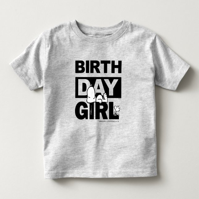 Custom Peanuts | Snoopy Birthday Girl Toddler T-shirt (Front)