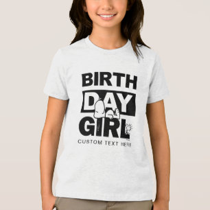 Custom Peanuts Snoopy Birthday Girl Tri-Blend Shirt