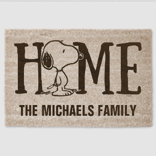 Custom Peanuts Snoopy HOME Fiber Doormat