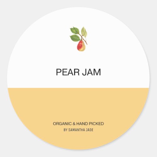 Custom Pear Jam  Preserve Jar Labels for Pantry