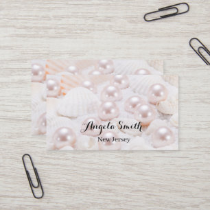 Custom Pearl Business Modern Personalized Minimal Business Card