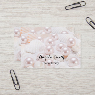 Custom Pearl Business Modern Personalized Minimal Card