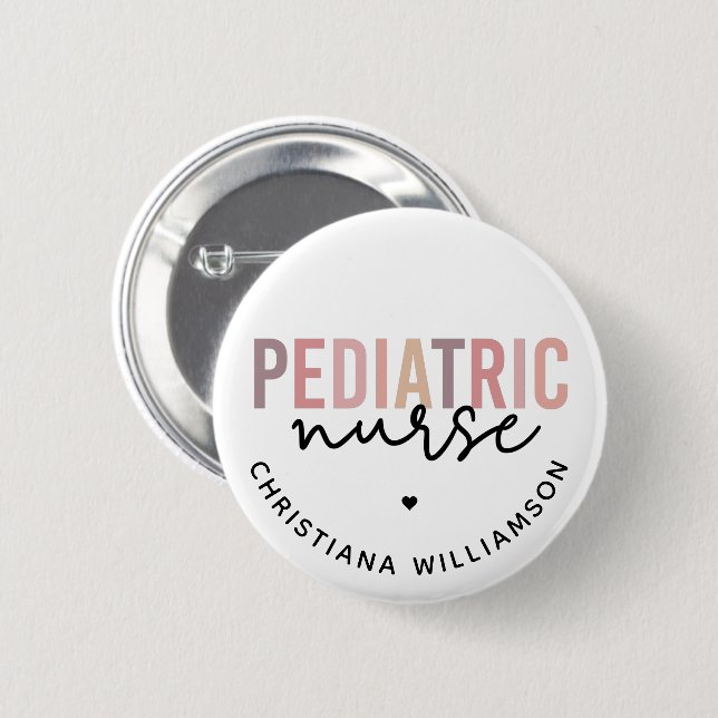 Custom Pediatric Nurse PEDS Nurse Pediatrics Nurse Button (Front & Back)