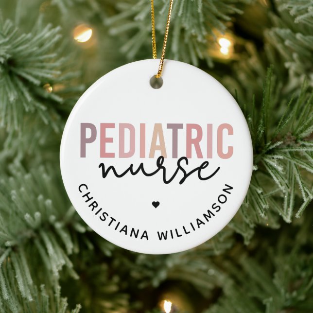 Custom Pediatric Nurse PEDS Nurse Pediatrics Nurse Ceramic Ornament (Tree)