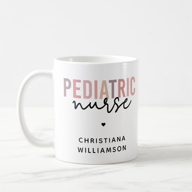 Custom Pediatric Nurse PEDS Nurse Pediatrics Nurse Coffee Mug (Left)