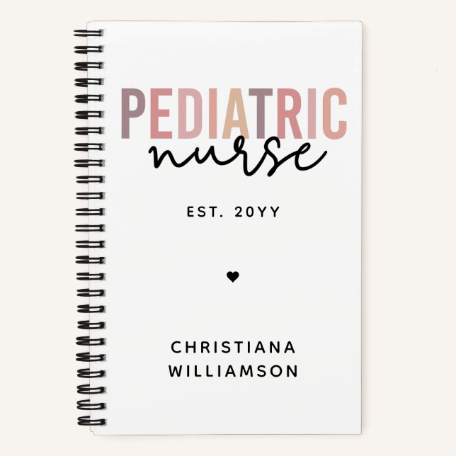 Custom Pediatric Nurse PEDS Nurse Pediatrics Nurse Notebook (Front)