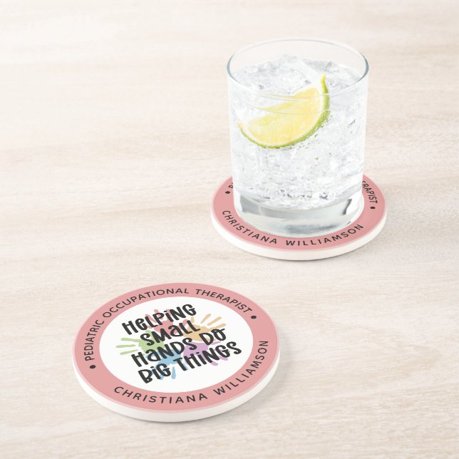 Custom Pediatric OT Occupational Therapist Gifts Coaster (Side)