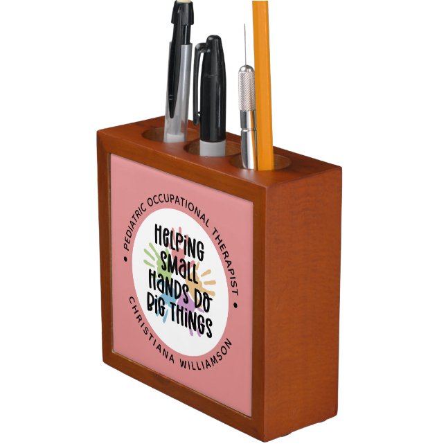 Custom Pediatric OT Occupational Therapist Gifts Desk Organizer (In Situ)