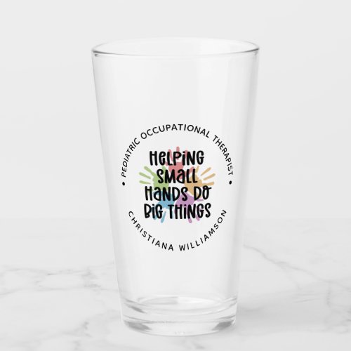 Custom Pediatric OT Occupational Therapist Gifts Glass