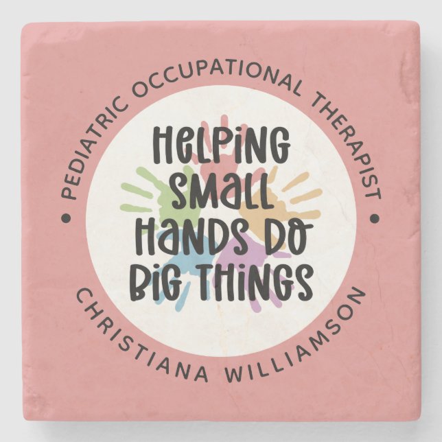 Custom Pediatric OT Occupational Therapist Gifts Stone Coaster (Front)