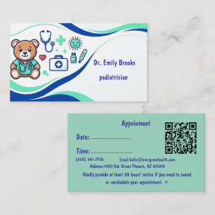 Custom Pediatrician Business Card Cute Kids Doct
