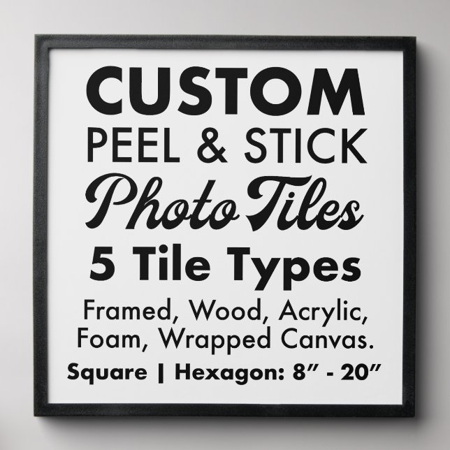Custom Peel & Stick Photo Wall Tile (Black Frame) (Front Set)