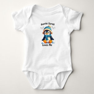Custom Penguin Baby Suit - Auntie Sarah Loves Me! Bodysuit