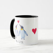 Custom Penguin Couple Names Personalized Mug (Front Left)