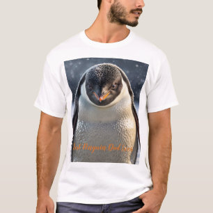 Custom Penguin Dad Personalized Vintage Photo T-Shirt