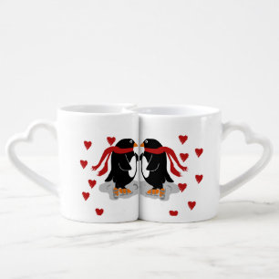 Custom Penguins in Love Valentines Lovers Mugs
