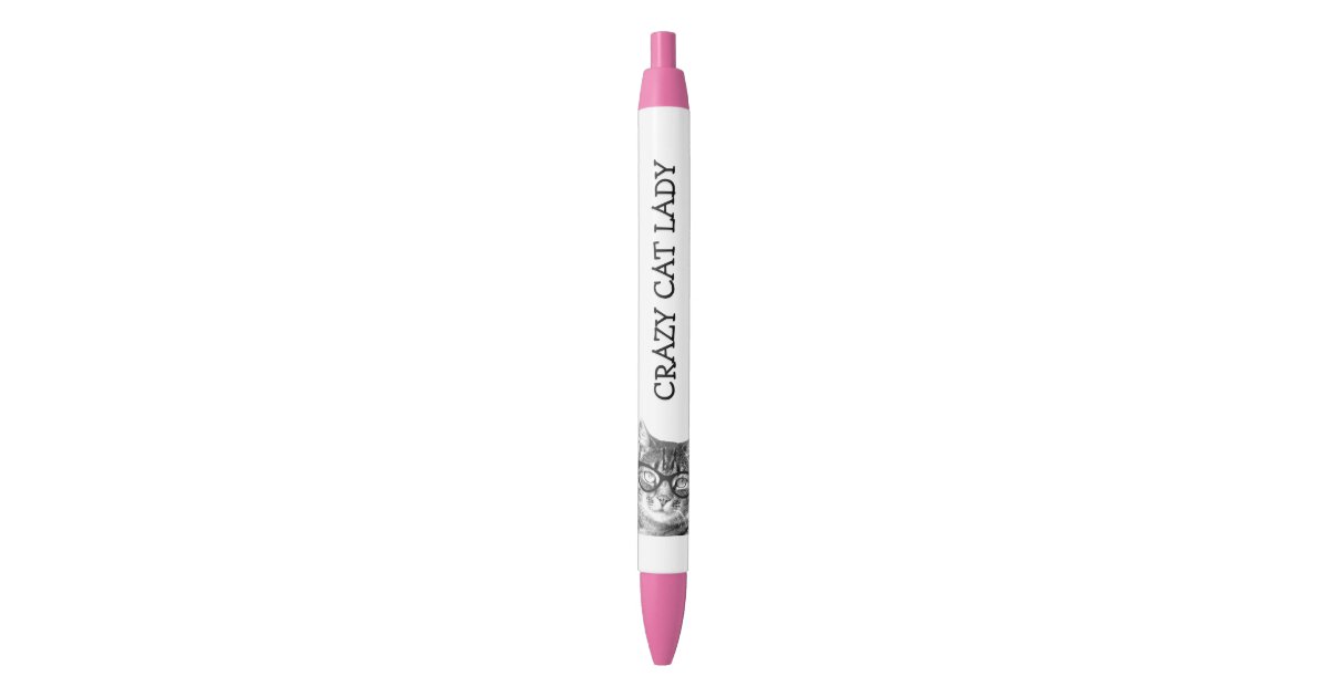 Custom pens with funny cat wearing nerdy glasses | Zazzle