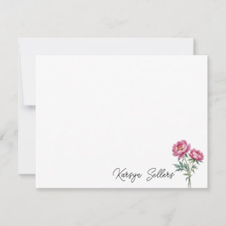 Custom Peony Note Card
