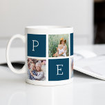 Custom Pepaw Grandfather 5 Photo Collage Coffee Mug<br><div class="desc">Create a sweet keepsake for grandpa this Father's Day or Grandparents Day with this simple design that features five of your favorite Instagram photos, arranged in a collage layout with alternating squares in dark blue, spelling out "Pepaw." Personalize with favorite photos of his grandchildren for a treasured gift for Pepaw....</div>