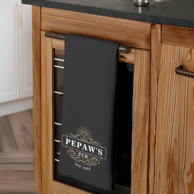 Custom Pepaw's Pub Year Established Kitchen Towel (Creator Uploaded)