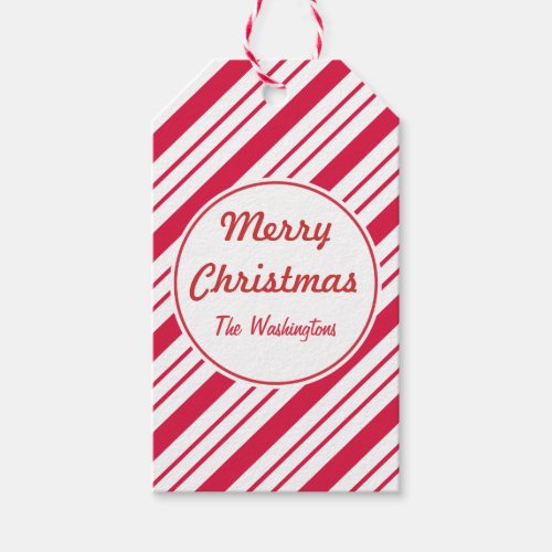 Custom Peppermint Christmas Gift Tags