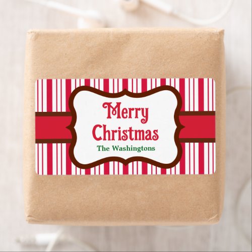Custom Peppermint Merry Christmas Labels