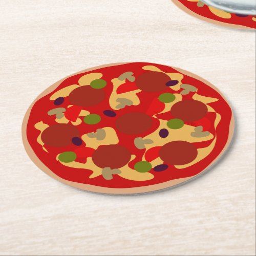 Custom pepperoni pizza fast food party coasters