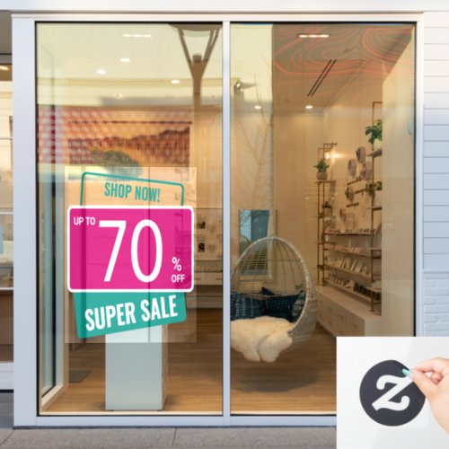 custom Percentage Off SUPER SALE Store Discount Window Cling