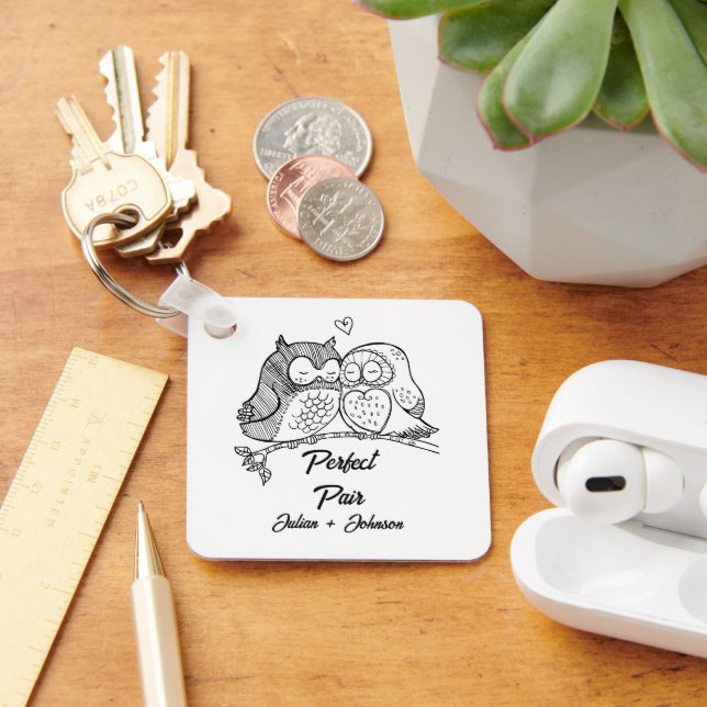 Custom perfect pair matching couple keychain (Desk)