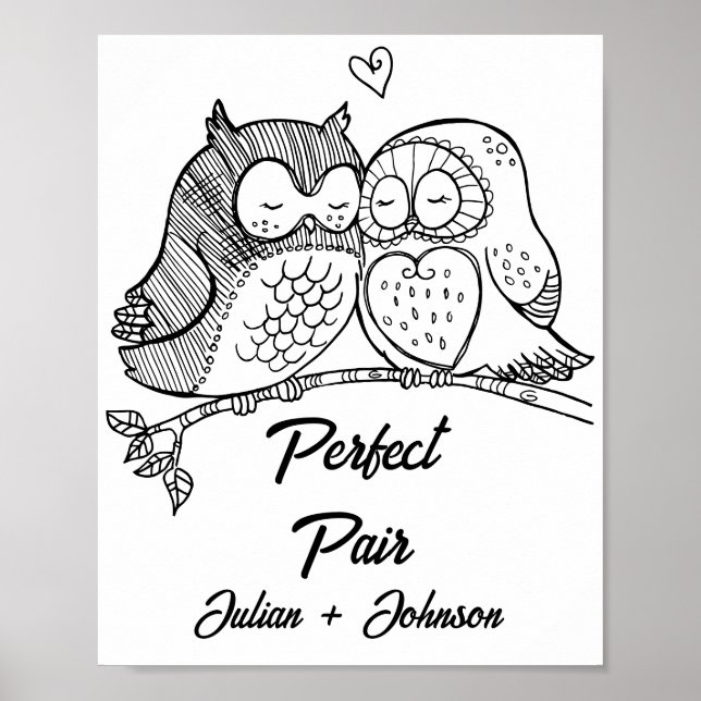 Custom perfect pair matching couple poster (Front)