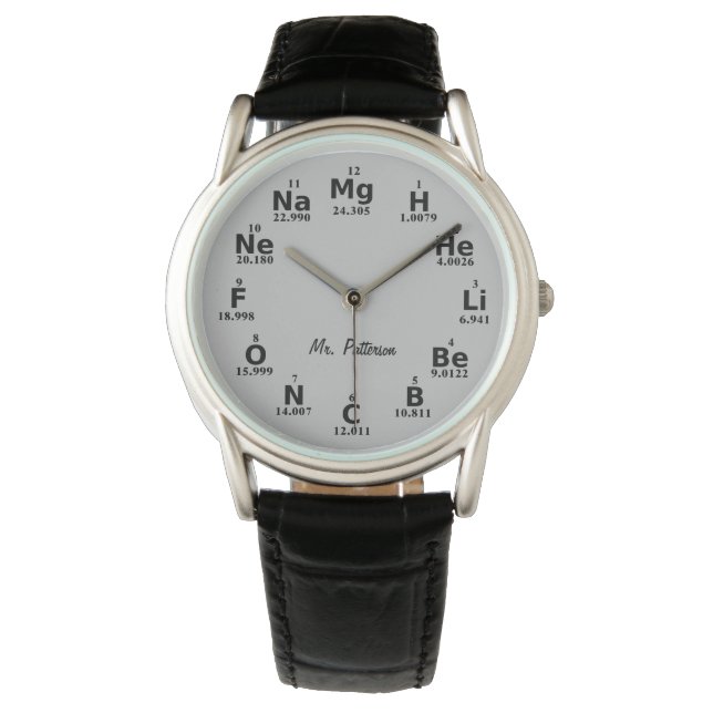 Custom Periodic Table Science Elements Watch (Front)