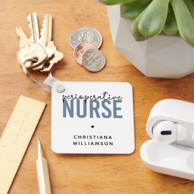 Custom Perioperative Nurse RN OR Nurse Gifts Keychain (Desk)