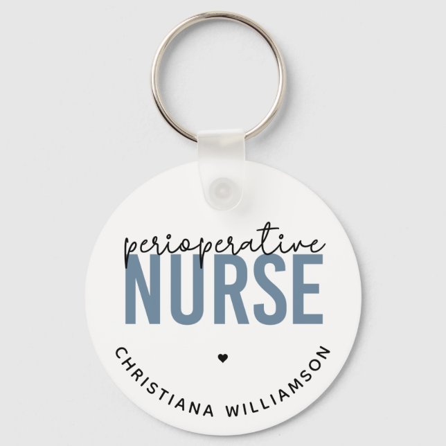 Custom Perioperative Nurse RN OR Nurse Gifts Keychain (Front)