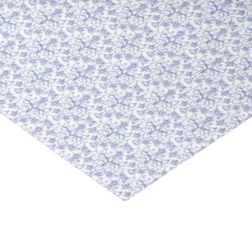 Custom Periwinkle Blue on White Decorative Floral Tissue Paper