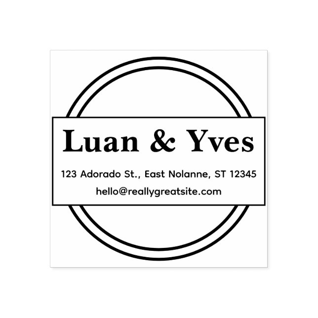 Custom Personal Address Stamp  Minimal Round Style (Imprint)