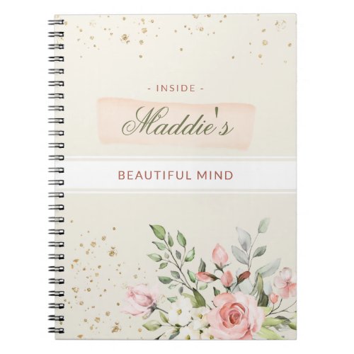 Custom Personal Diary Daily Ladies Floral Elegant Notebook