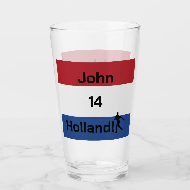 Custom Personal Name Oranje Fan   Glass (Front)