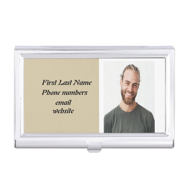 Custom Personal Photo Wolf Totem  Business Card Business Card Case (Front)