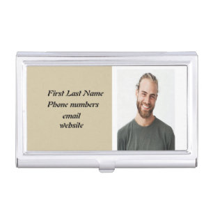 Custom Personal Photo Wolf Totem Business Card Case