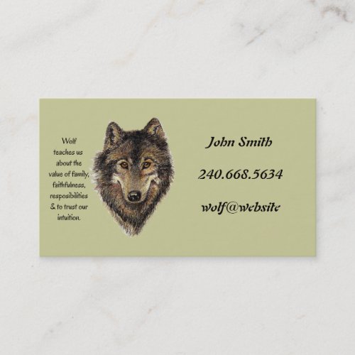 Custom Personal Wolf Totem Business Card