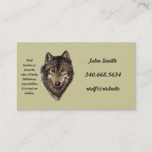 Customizable Custom Personal Wolf Totem Business Card