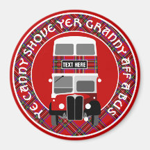 Custom Personalise Scottish Tartan bus Magnet