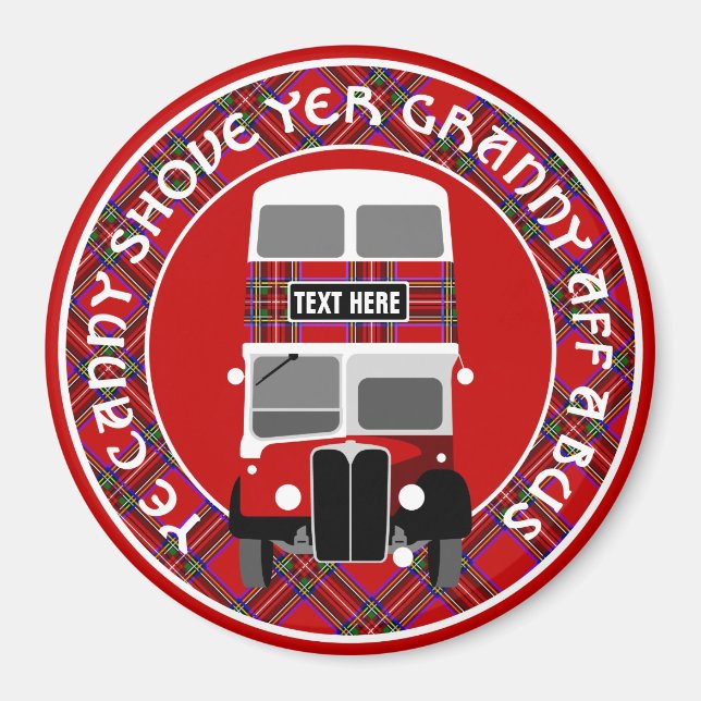 Custom Personalise Scottish Tartan bus Magnet (Front)
