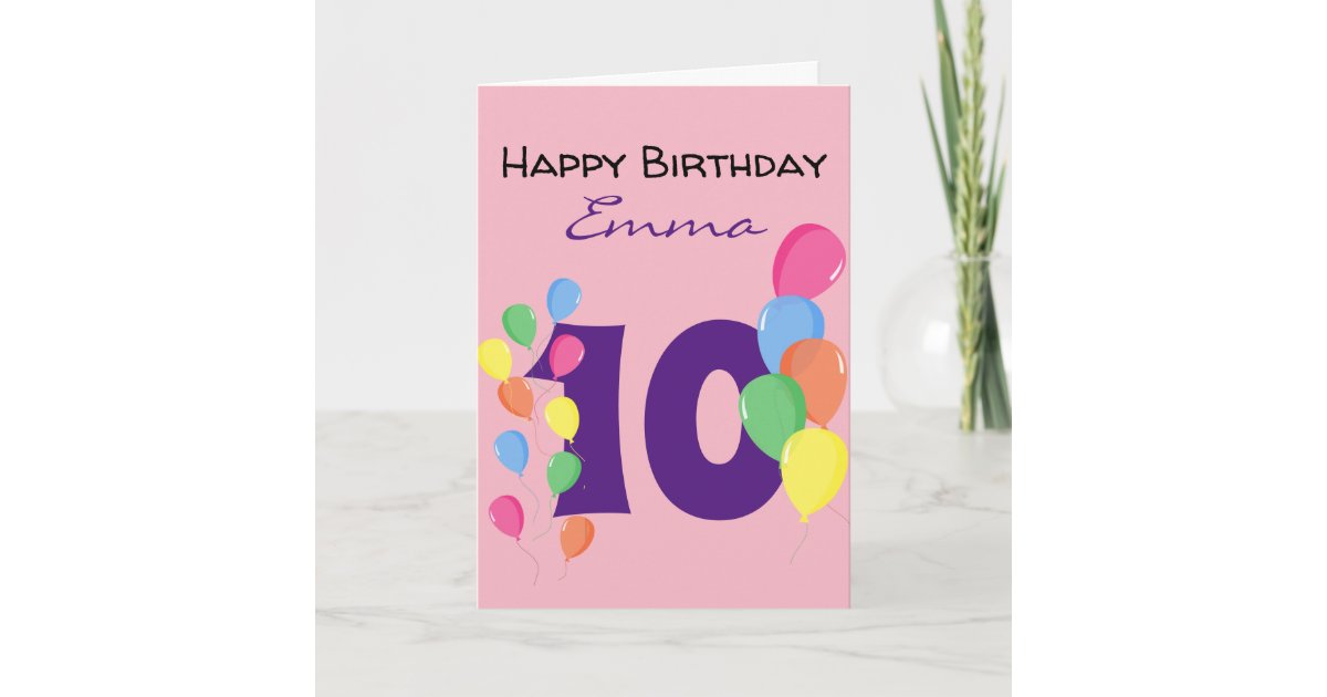 Custom Personalised 10th Birthday Card | Zazzle.com