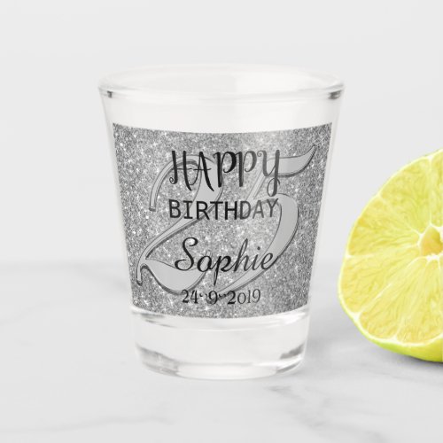 Custom Personalised 25th Birthday Shot Glass