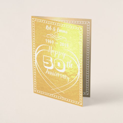 Custom Personalised 50th Golden Anniversary Card