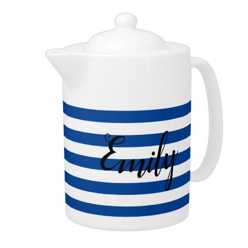 Custom Personalised Blue And White Teapot