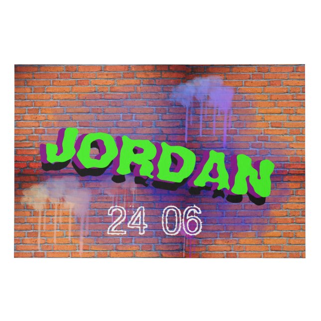 Custom Personalised DIY Graffiti Name Canvas Art (Front)
